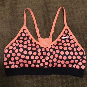 Polka dot Nike sports bra size Medium